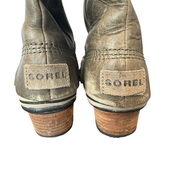 SOREL Slimpack Tall Equestrian Rain Boot Women 7 Nori Green Waterproof - Picture 8 of 9